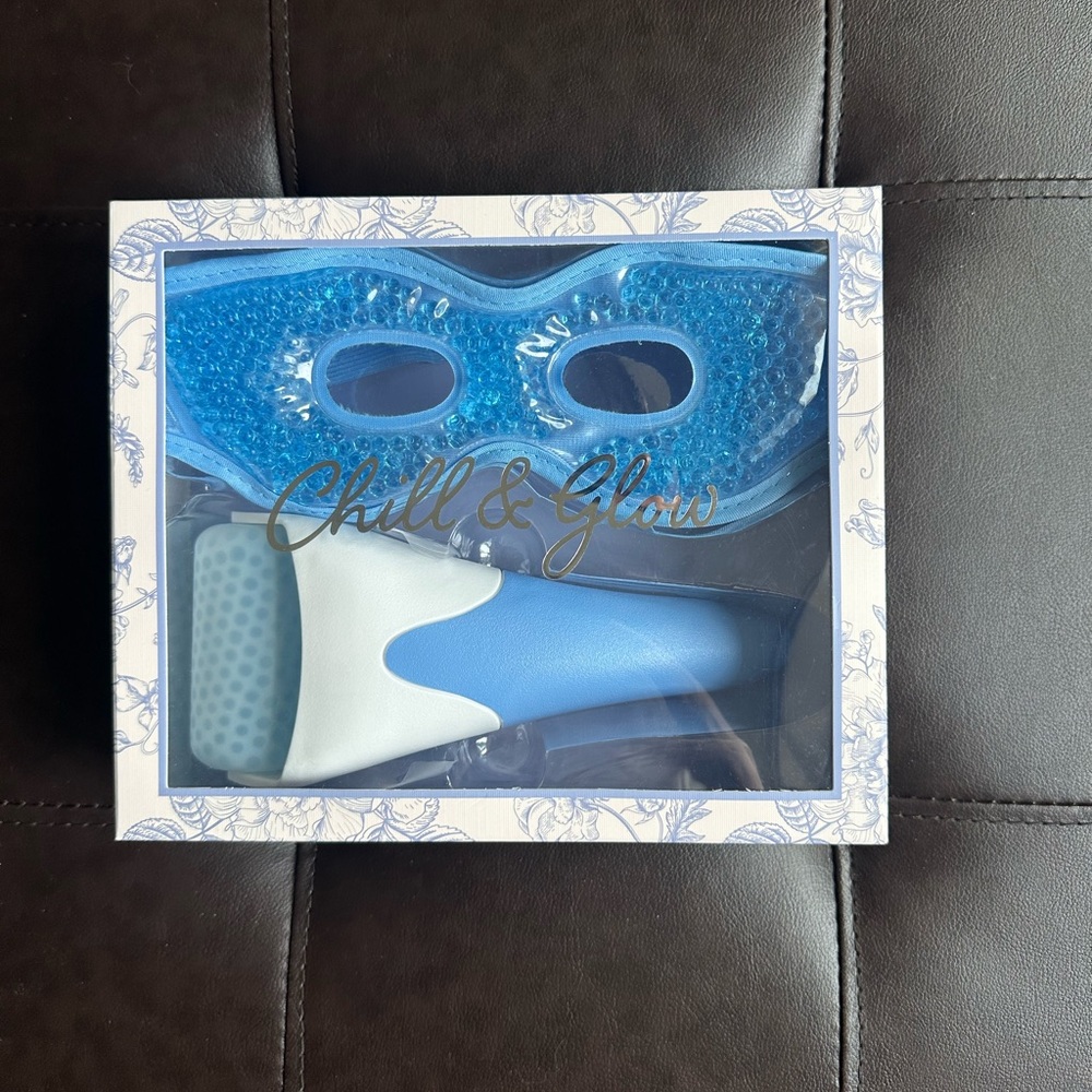 Chill & Glow Ice Roller and Cooling Eye Mask Set